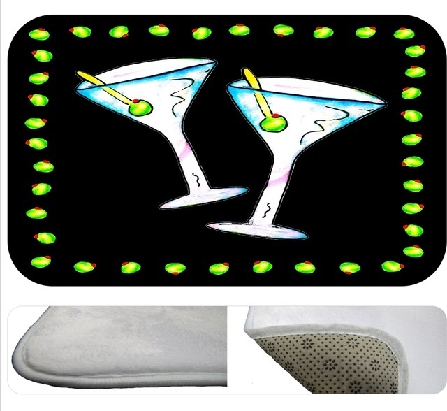 Twin Martini Bath Mat Transitional Novelty Rugs By Gifts By