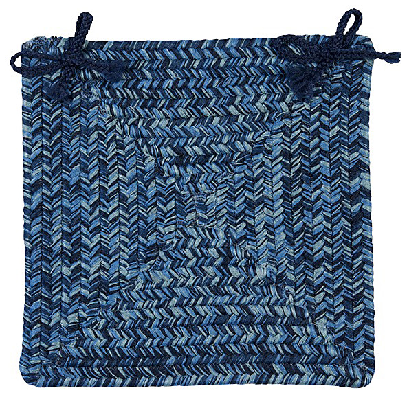 Colonial Mills Catalina Blue Wave Chair Pad, Set of 4