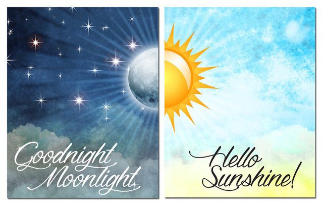 ‘Good Night Moonlight, Hello Sunshine’ Canvas Wall Art - Contemporary ...