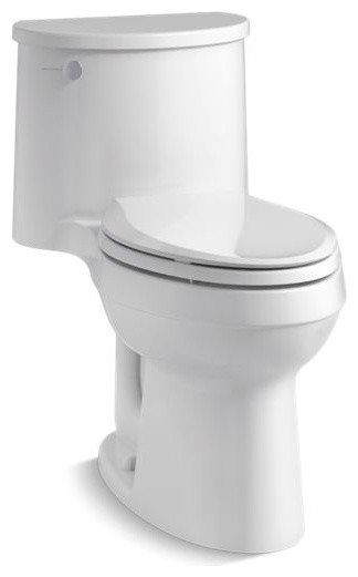 Kohler ADAir 1-Piece Elongated 1.28 GPF Toilet w/ Left-Hand Lever, White