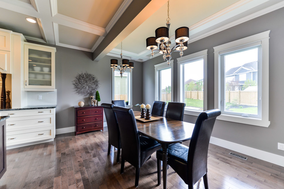 This is an example of a transitional dining room in Edmonton.