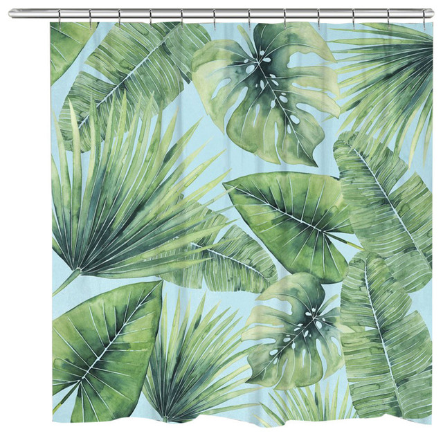 Tropical Palm Tree Leaves Shower Curtain Tropical Shower Curtains by Laural Home Houzz