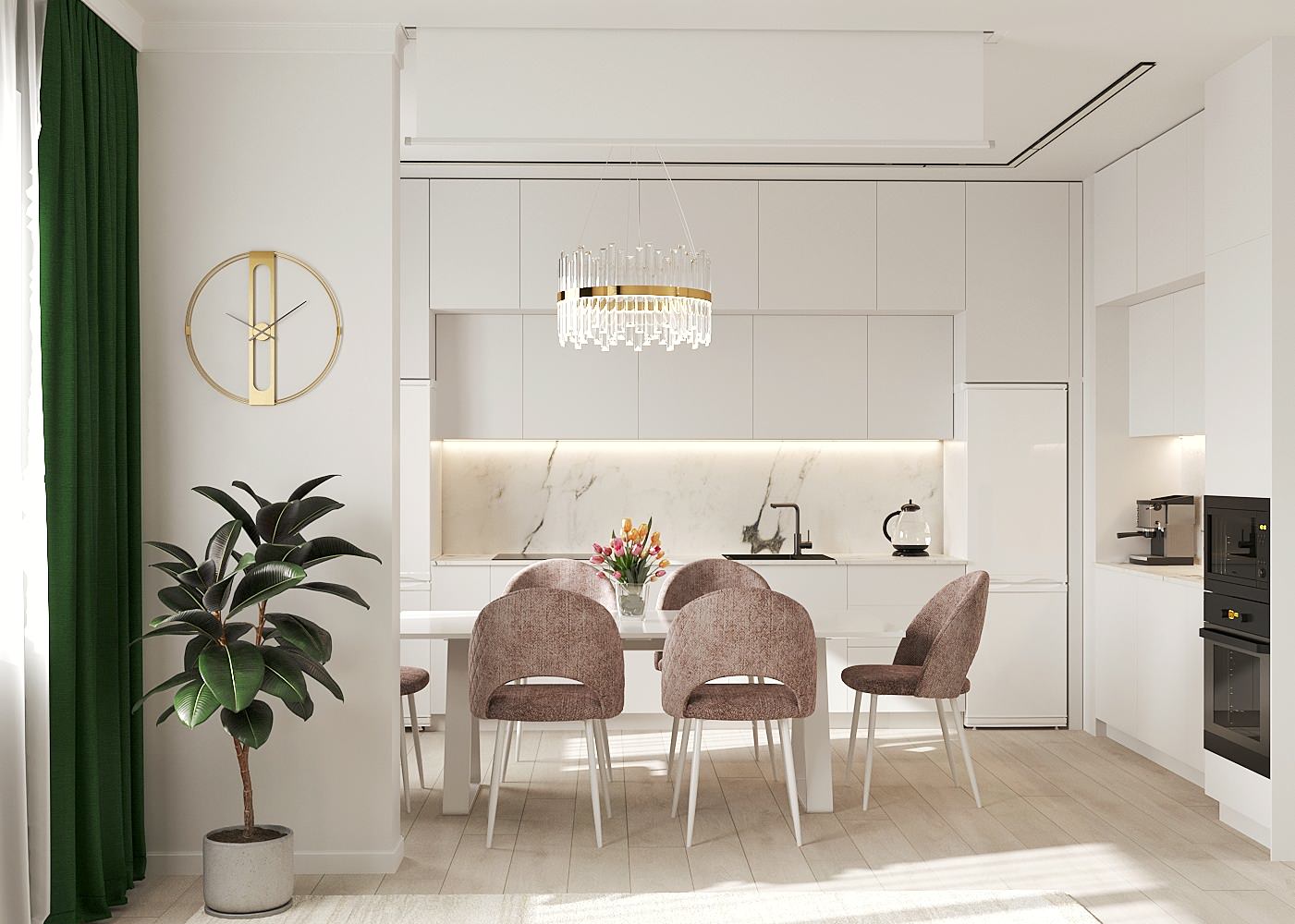 Кухня-гостиная для большой семьи