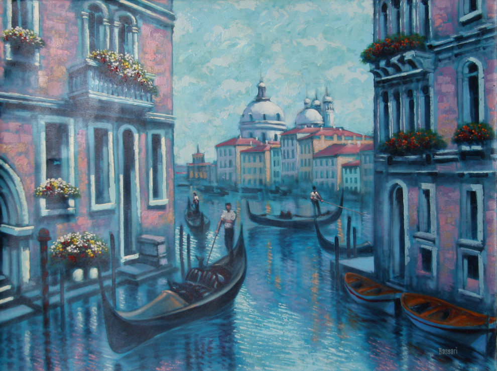 Bassari, Venice In Blue, Oil Painting