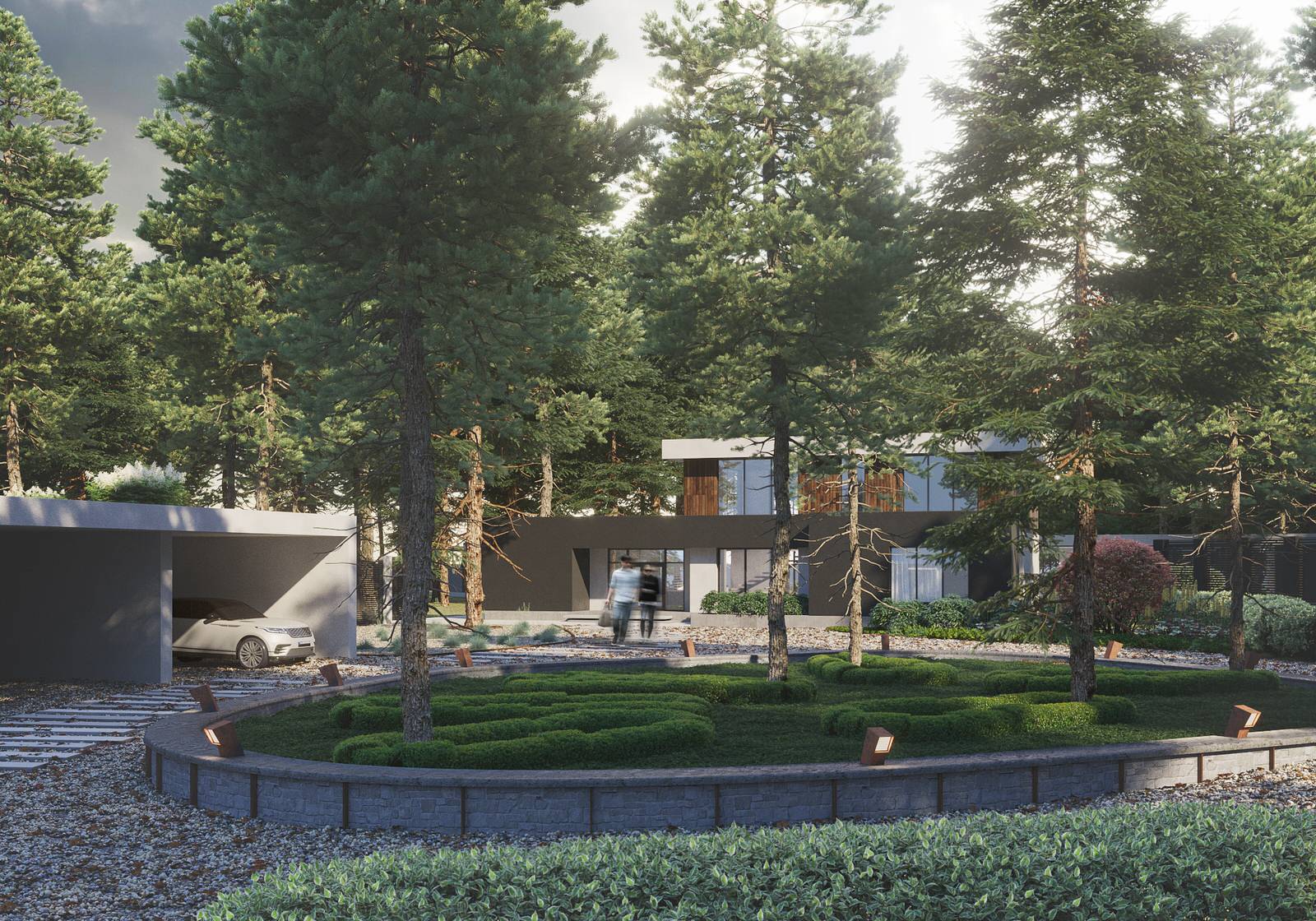 Проект дома и сада вокруг него, в КП Никологорское. М.О.