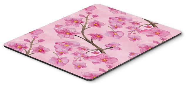Watercolor Pink Flowers Mouse Pad Hot Pad Or Trivet