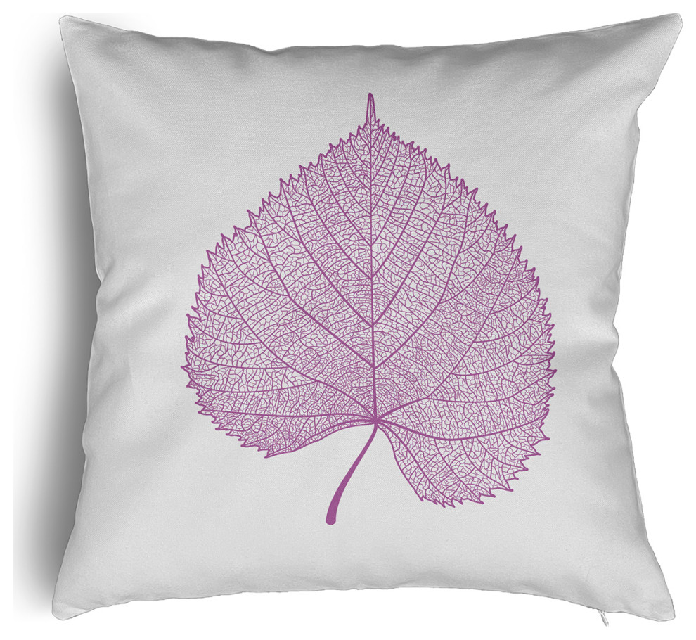 Leaf Study Accent Pillow With Removable Insert, Orchid, 24"x24"