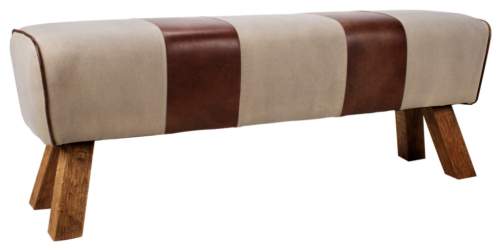 52 Inch Bench Brown Retro Moe's Home