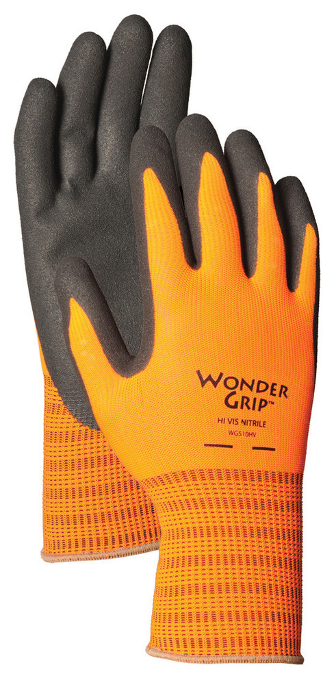 Wonder Grip Extra Large Orange High Visibility Nitrile Palm Gloves