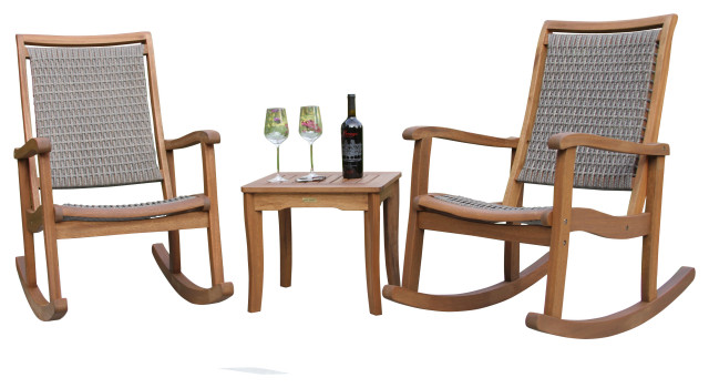 wicker rocking chair set with table