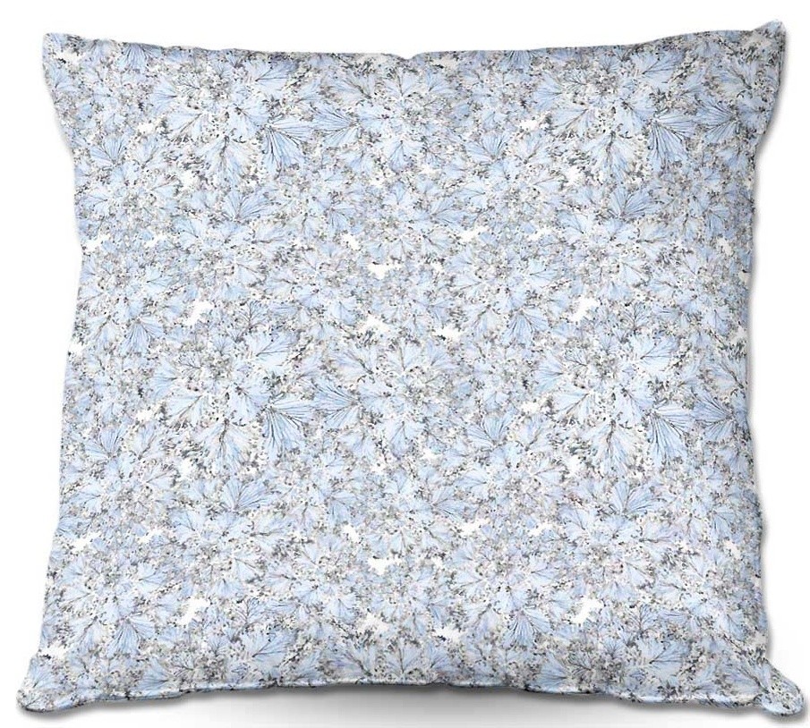 Blue Flowers Outdoor Pillow, 20"x20"