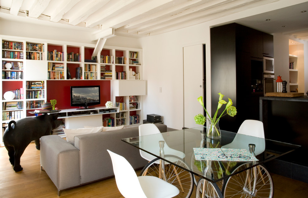 Exemple d'une salle à manger tendance.