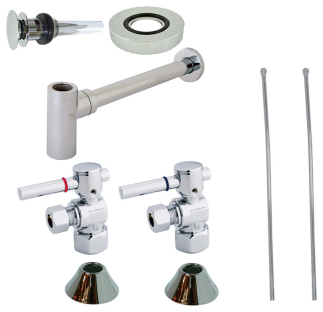 Modern Plumbing Sink Trim Kit With Bottle Trap/Drain, Polished Chrome ...