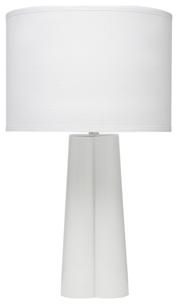 Clover Table Lamp With White Linen Shade