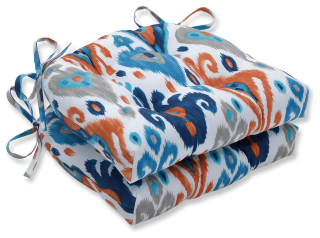 Blue Pillow Perfect Finders Keepers Reversible Chair Pad Set of 2