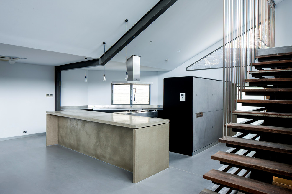 Inspiration for a mid-sized industrial open plan kitchen in Sydney.