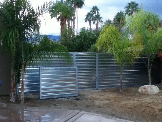 Corrugated Metal Fence Palm Springs, Corrugated Metal Gate Designs