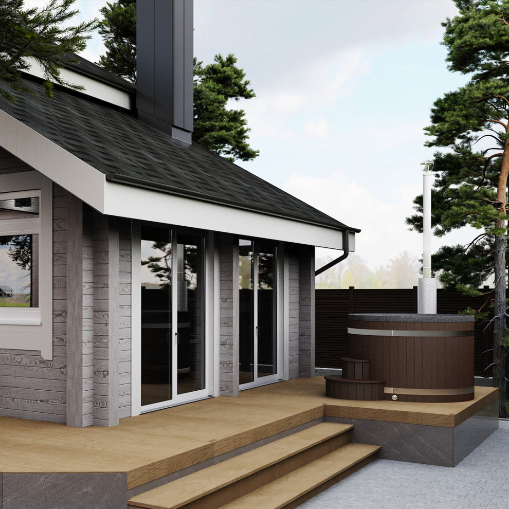 Дом из клееного бруса с двумя банями