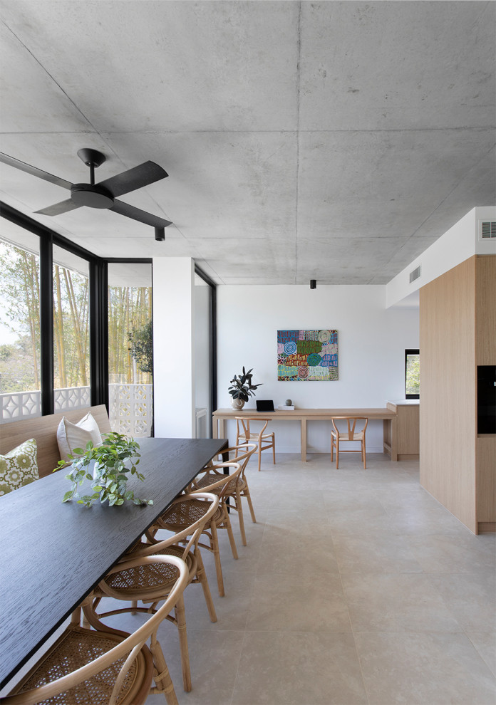 Design ideas for a contemporary dining room in Brisbane.