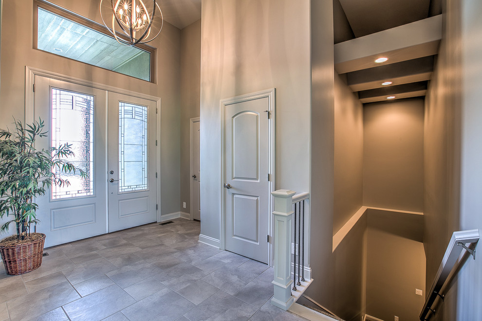 Home design - transitional home design idea in Omaha