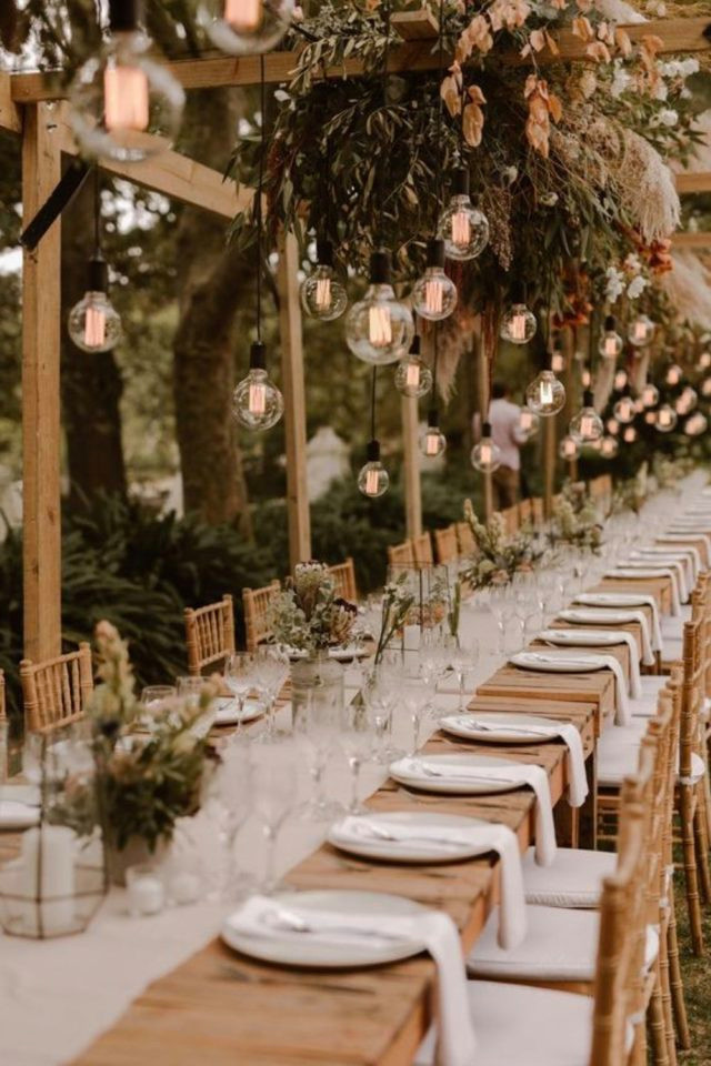 tendances déco mariage 2023 - nature chic