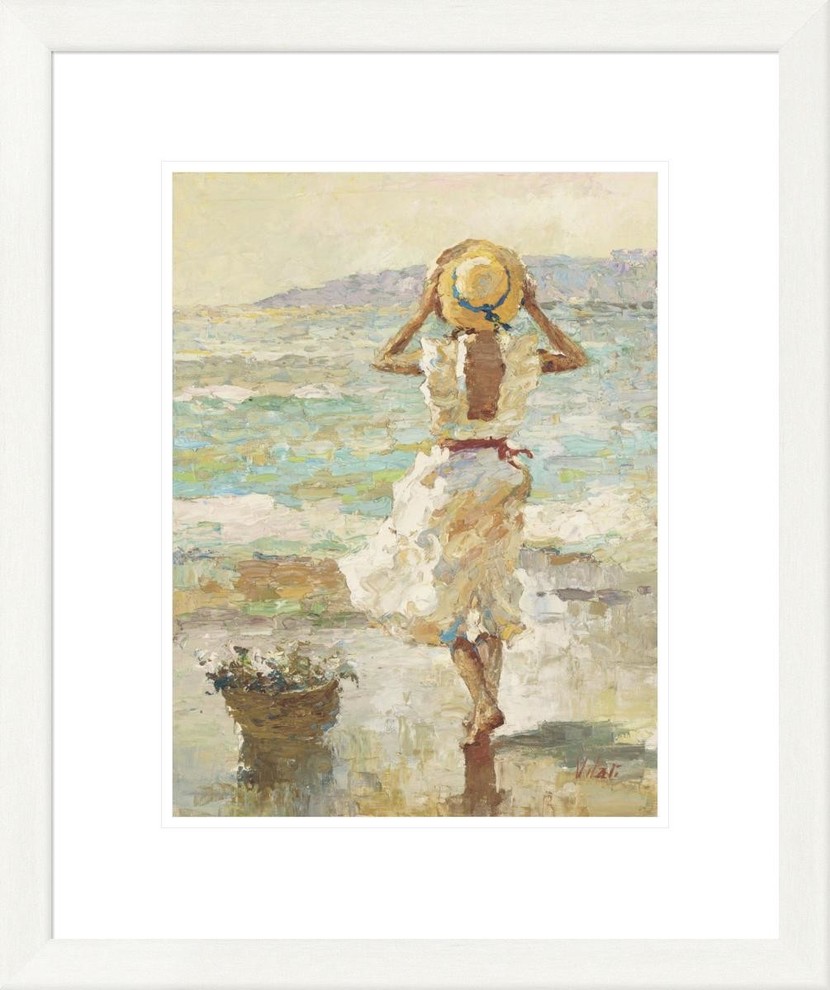 "Seaside Summer I" Framed Digital Print by Vitali, 21x25"