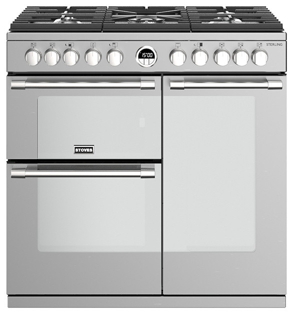 Sterling S900DF 90 cm Dual Fuel Range Cooker, Stainless Steel