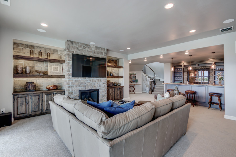 Transitional home design photo in Denver