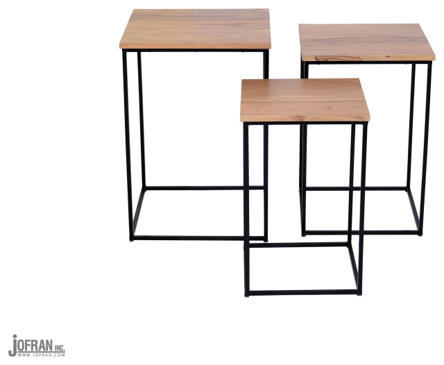 Global Archive 3 Piece Solid Wood Nesting Table Set