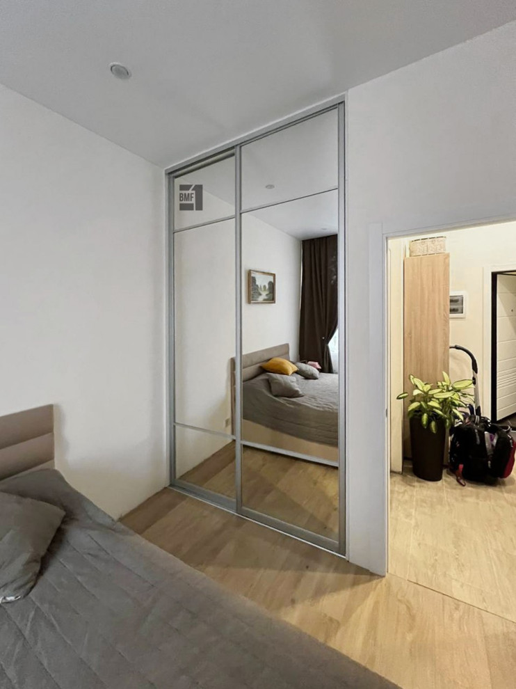 Гардеробная + стеклянные двери-купе