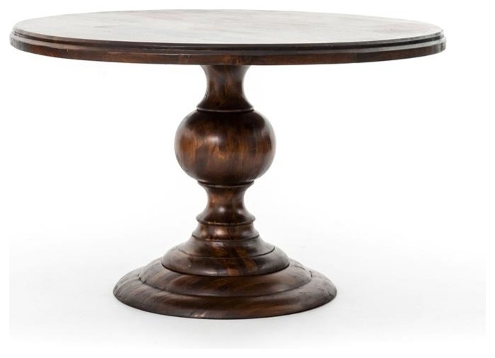 Four Hands Magnolia Round Dining Table, Dark Oak, 48"