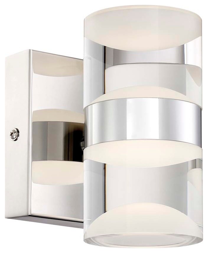 H2O LED Bathroom Light, Chrome Contemporary Bathroom Vanity Lighting by Houzz