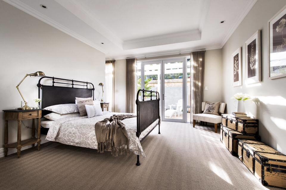 Transitional bedroom in Perth.