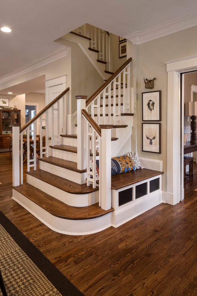 Inspiration for a transitional staircase remodel in Cincinnati