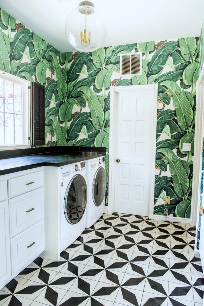 Design ideas for a contemporary laundry room in Los Angeles.