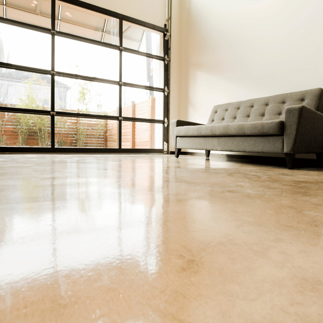 Polishing Concrete Living Room Floor