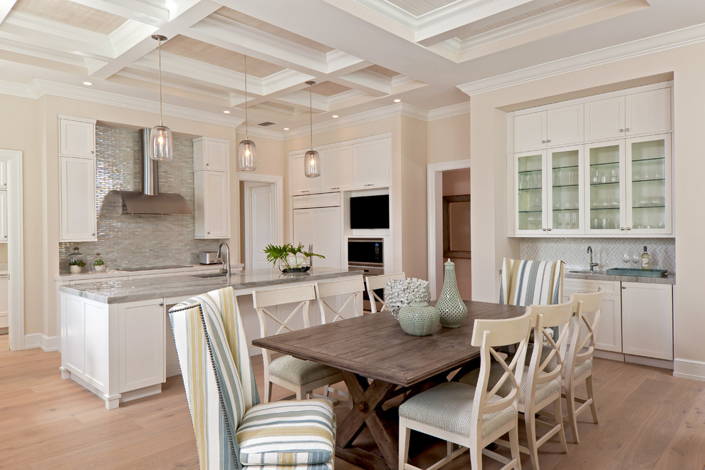 Example of a transitional kitchen design in Miami