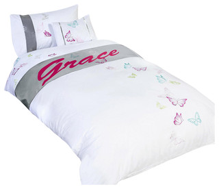 Personalised Butterfly Duvet Cover Pillowcase Bedding Set Grace
