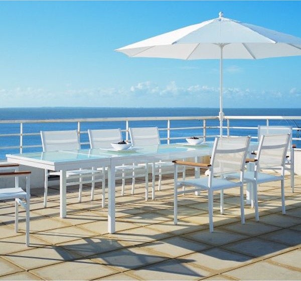 Aluminum Outdoor Extension Dining Table Modern Patio Chicago