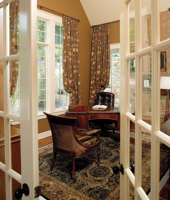 Photo of a traditional home office in Charlotte.