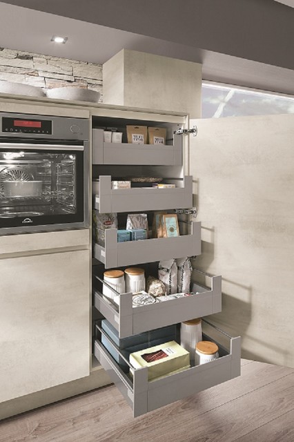 Grey Concrete Kitchen contemporary-koek