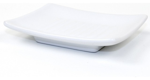 Square White Pottery Soap Dish Contemporary Dishes Square White Pottery Soap Dish Contemporary Dishes Holders By Thebathoutlet