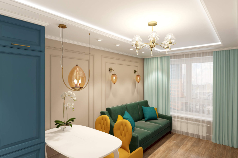 Однокомнатная квартира-студия 38м2 в неоклассике