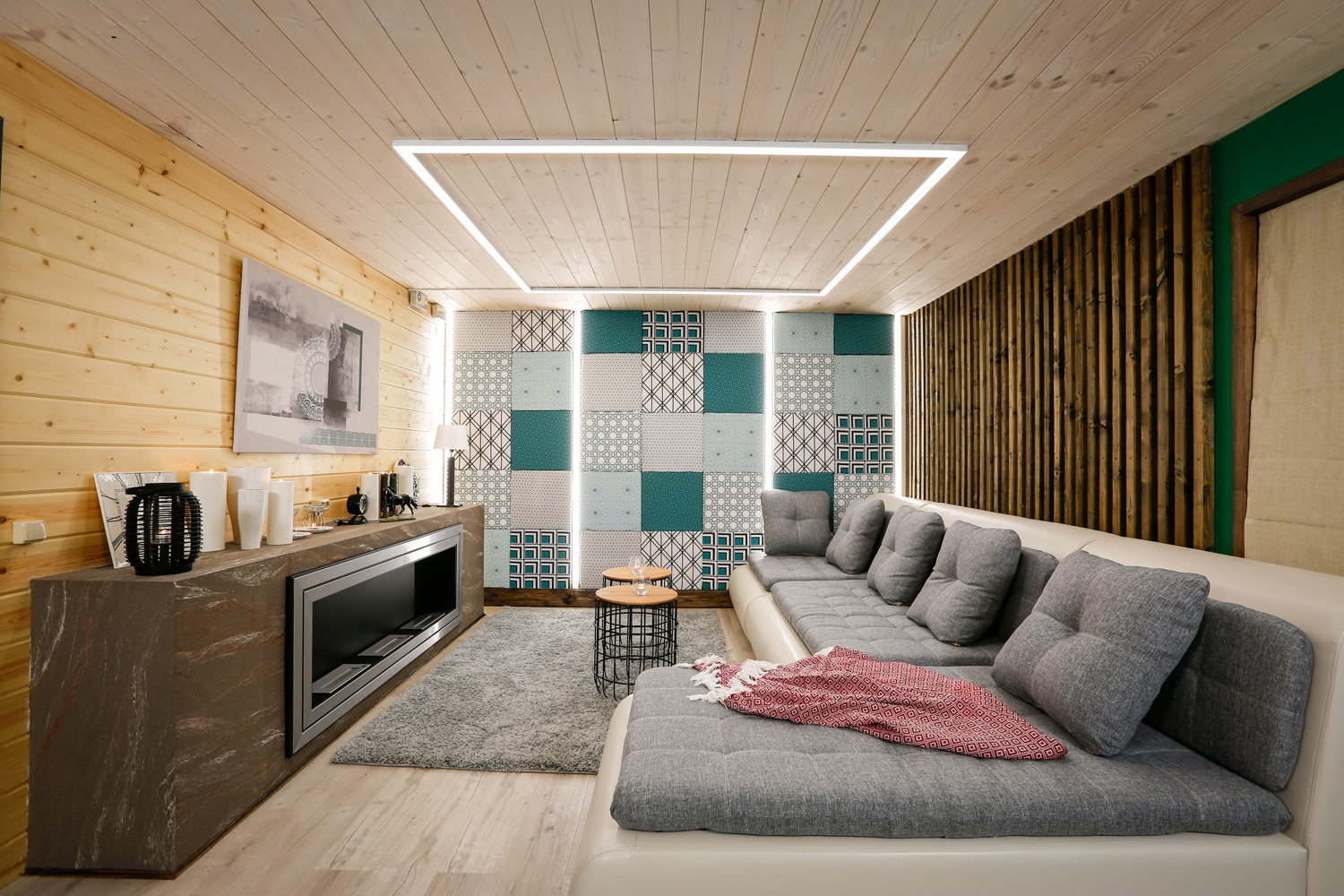 Проект для передачи "Фазенда", Гостиная 26 м2, г.Щелково, МО