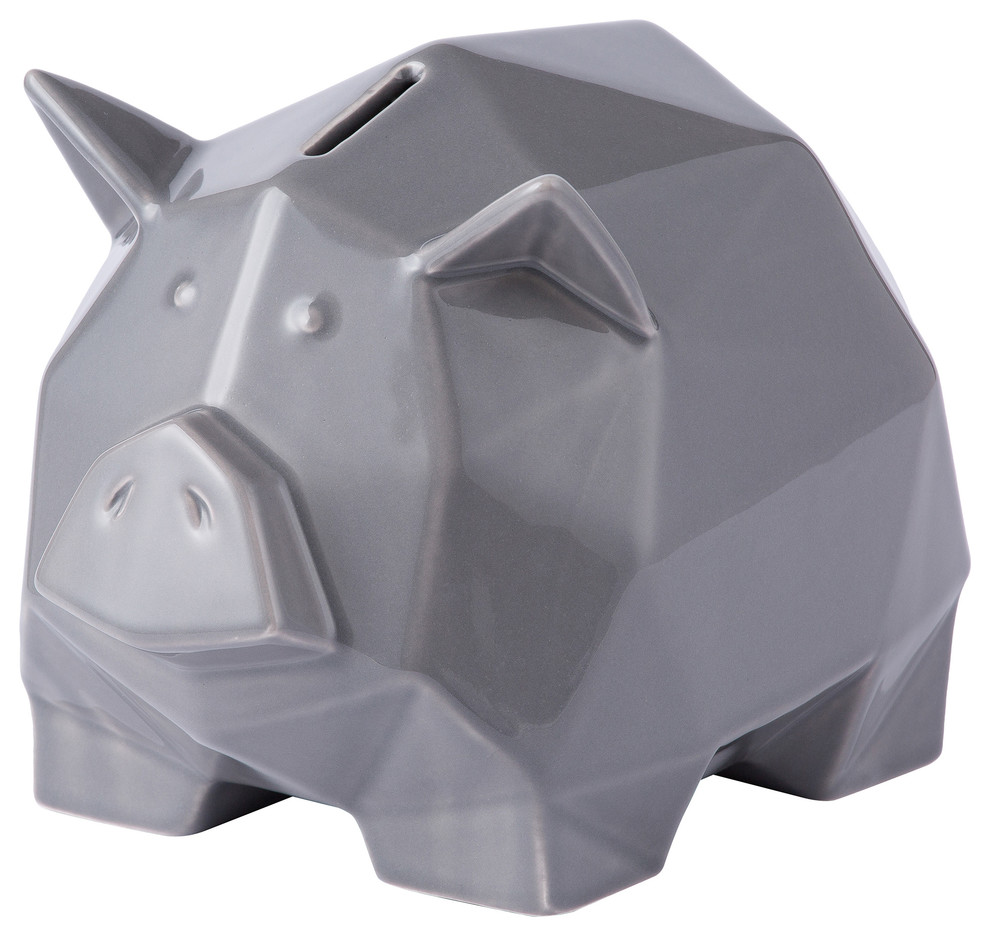 gray piggy bank