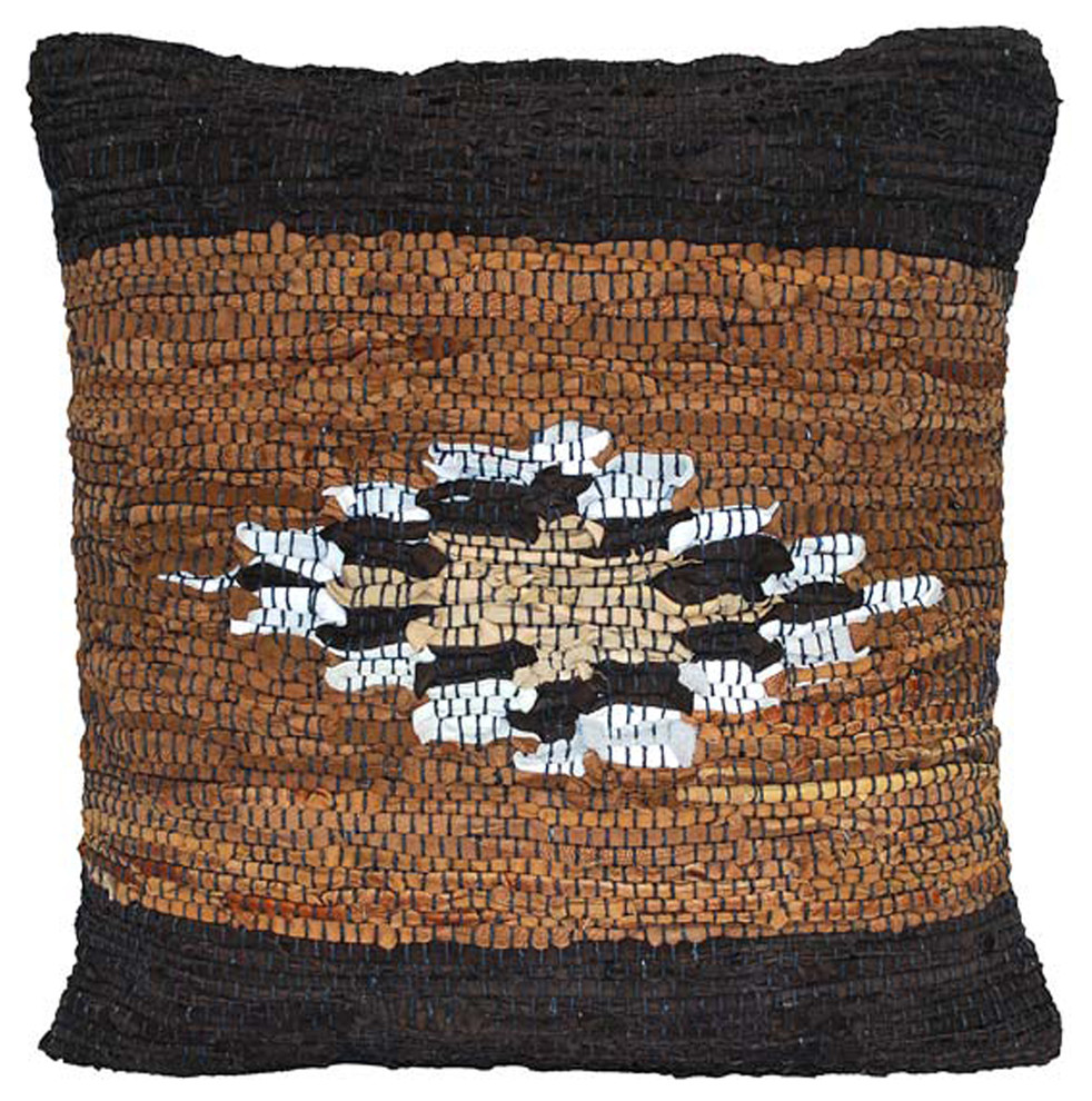 St. Croix Matador Leather Chindi Pillow, Diamond