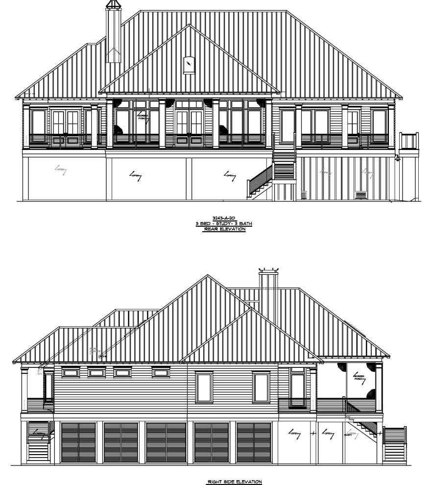 Plan # 3243-A-20  3 BED - STUDY- 3 BATH
