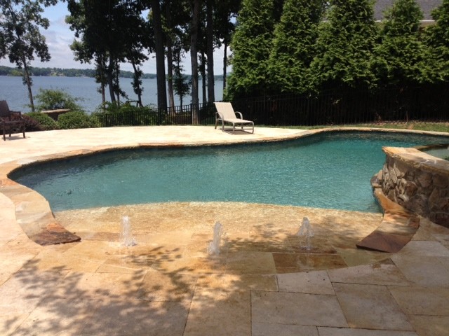Mountain style pool photo in Charlotte