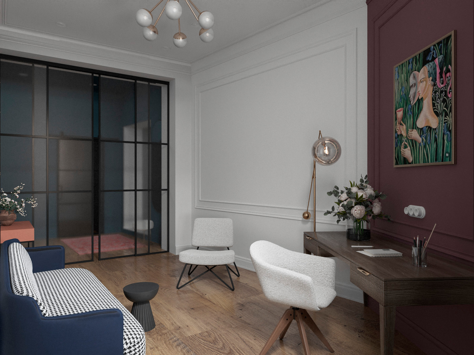 Проект в старом фонде в центре СПб. Ретро и винтаж.