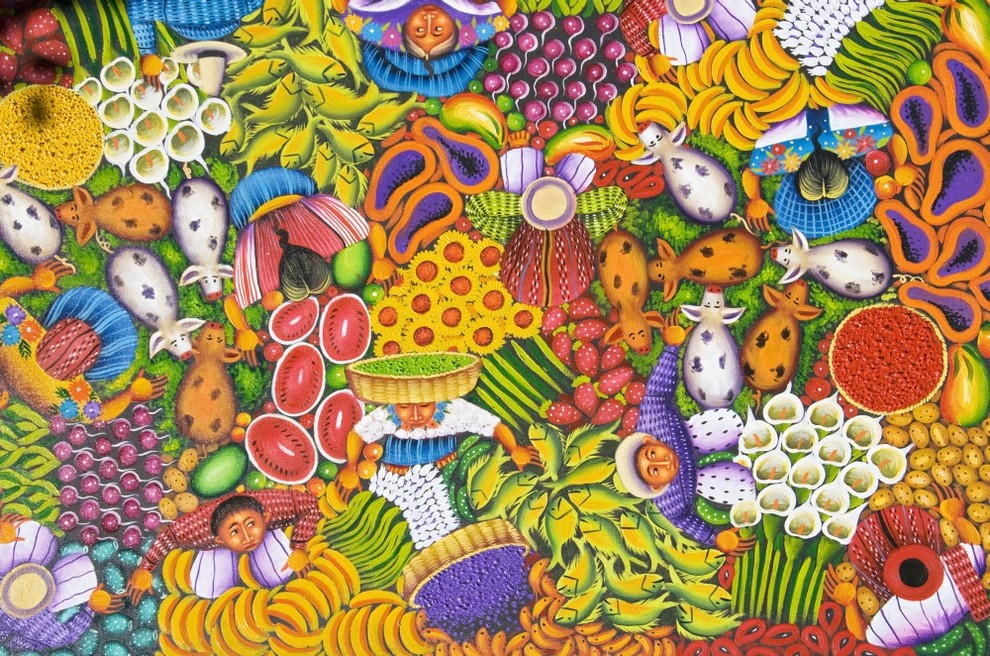 Guatemala  Lake Atitlan  Panajachel  Colorful Painting For Sale Print